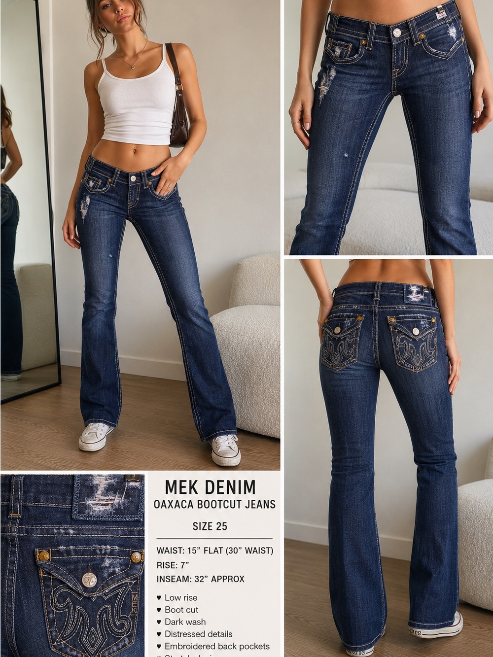 MEK Denim Oaxaca Bootcut Jeans Size 25